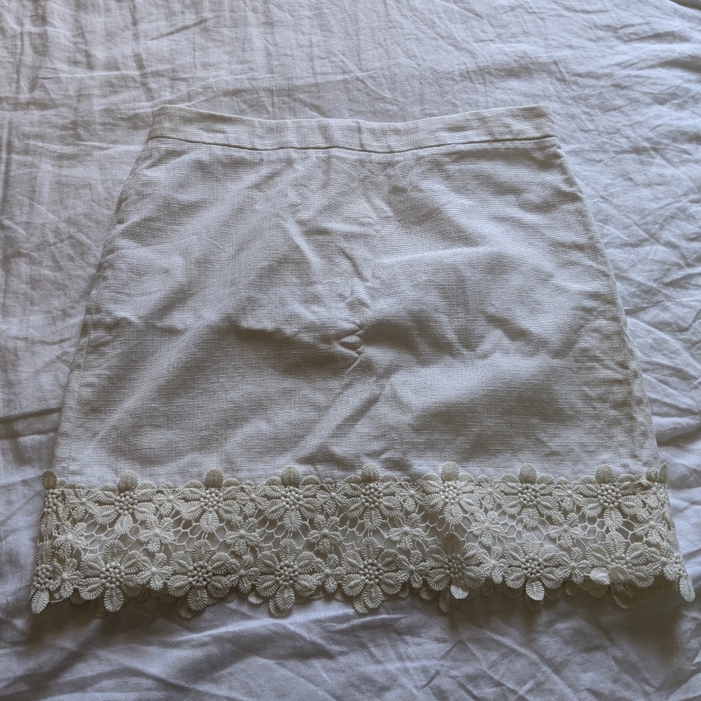 JCrew Factory Lace-Trim Mini Skirt